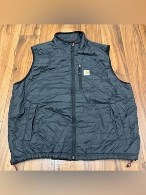 Carhartt Gilliam Nylon Vest Full Zip Light Puffer Quilted Black 101448 Men’s XL